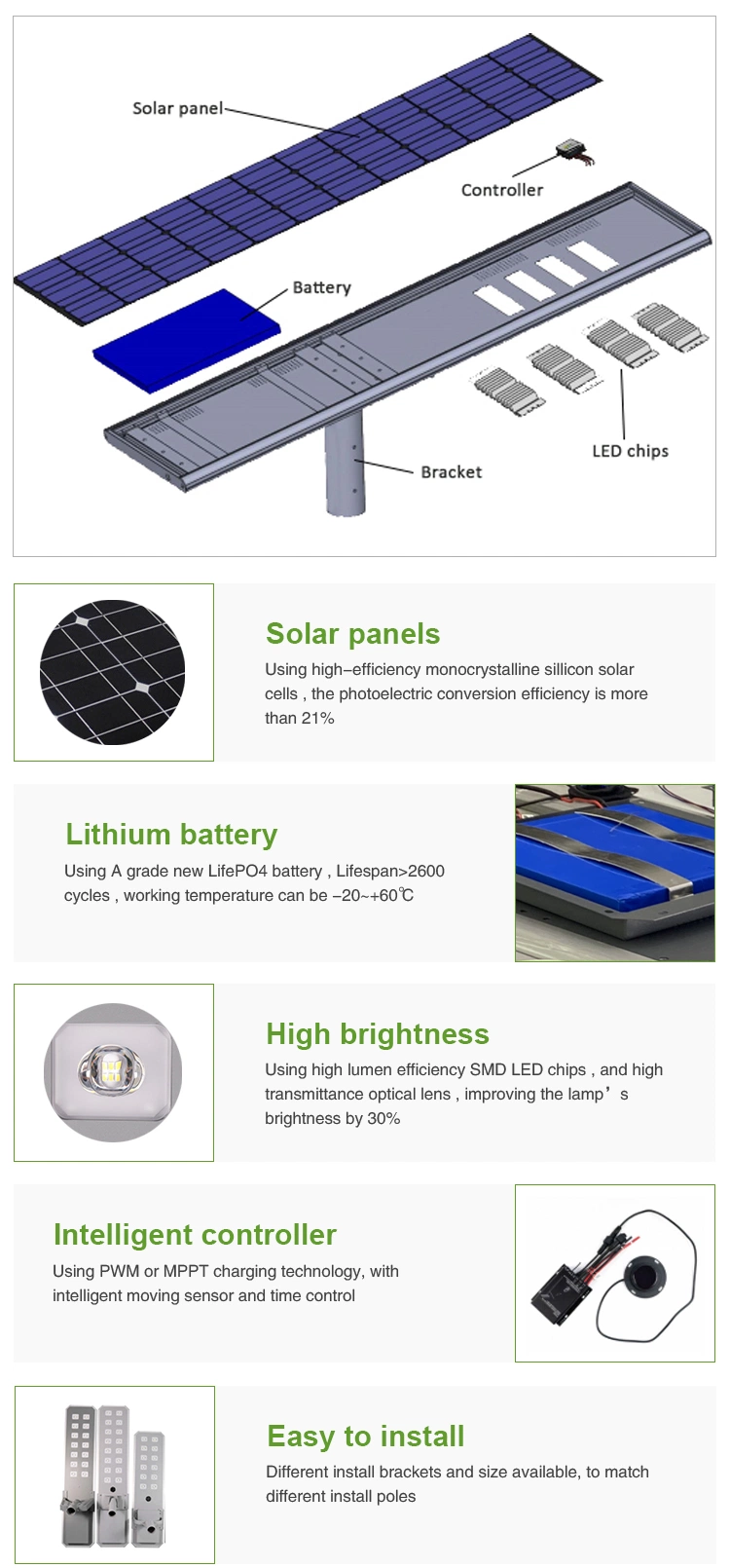 Solar Street Light Popular Model in Philippines Market 60W 80W 100W